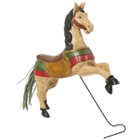 Vintage Houten Carrousel Paard Handbeschilderd Decoratief