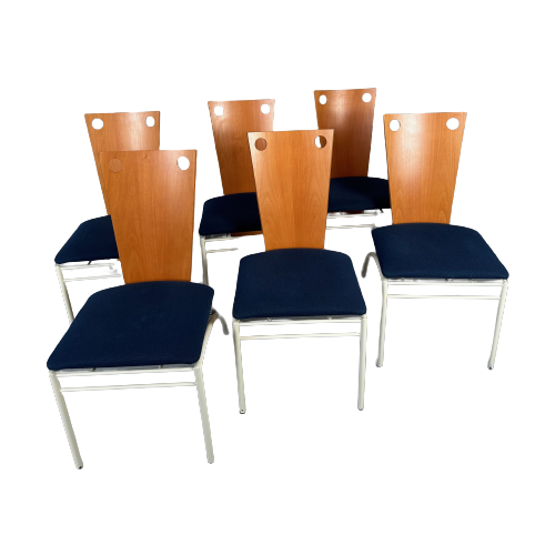 6X Vintage ‘Memphis’ Stoelen