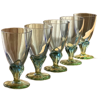 Set Of 5 Vintage Bormioli Rocco Bahia Glasses