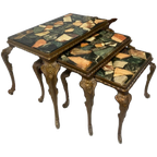 Vintage Nesting Tables / Mimiset Met Onyx Bladen Regency Stijl thumbnail 1