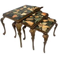 Vintage Nesting Tables / Mimiset Met Onyx Bladen Regency Stijl
