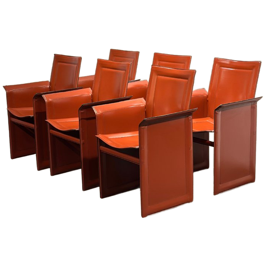 Set Van 6 Originele Korium Stoelen Door Tito Agnoli 1