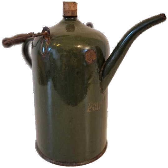 Antieke Groene Petroleum Kan Emaille 1