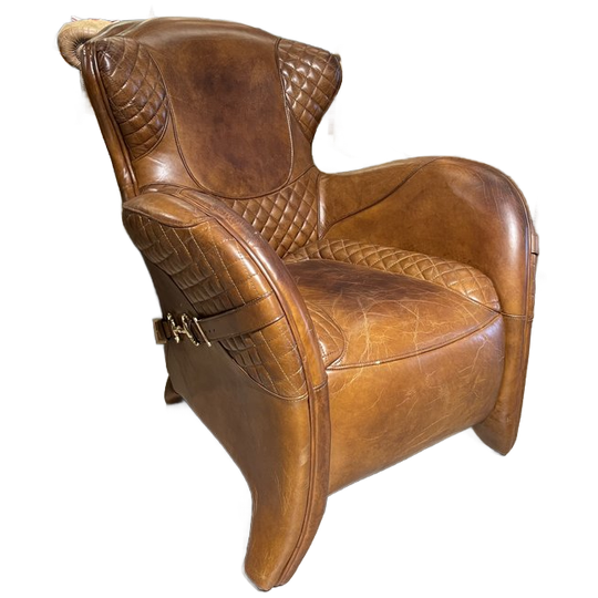 Saddle Chair / Zadel Fauteuil Vintage Cognac Leer Eyecatcher 1