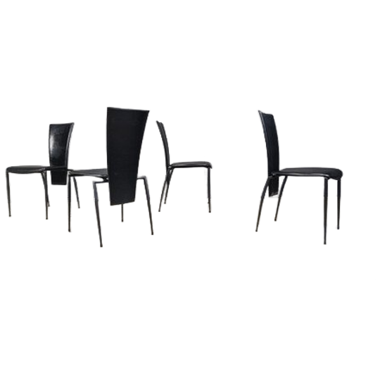 Set Of 4 Post Modern Dining Chairs By Arper Italy, 1980s 1