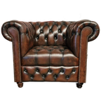 Brighton Fauteuil Classic Chesterfield – Knopenzit – Antiek Bruin thumbnail 1
