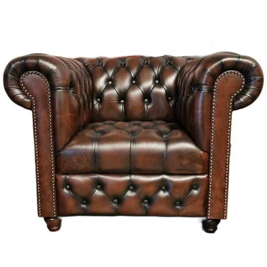 Brighton Fauteuil Classic Chesterfield – Knopenzit – Antiek Bruin 1