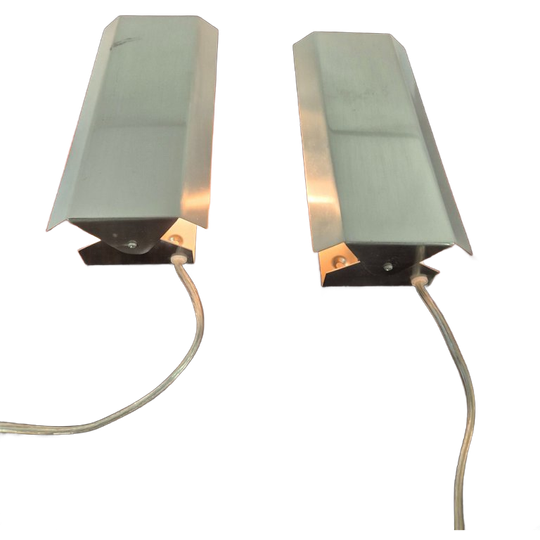 2 Vintage Massive Bedlampjes Zilver 1