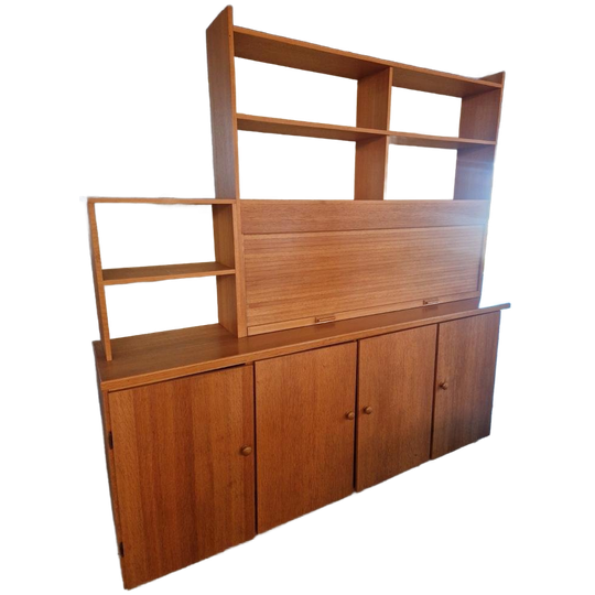 Vintage Boekenkast Met Rolltop 1