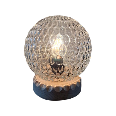 Retro Vintage Tafellampje, Unieke Lamp, Glazen Bol