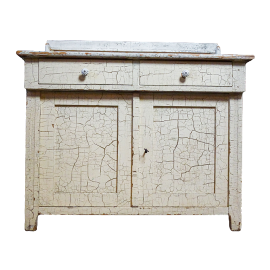 Brocante Houten Commode-kast – Wit Craquelé 1