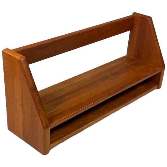 Vintage Wandplank, dyrlund Massief Teak, Denemarken 1970's 1