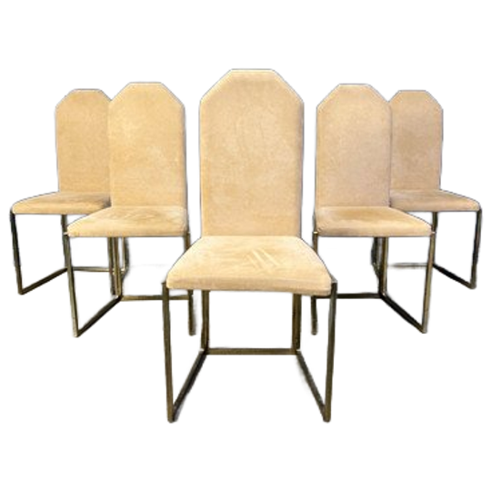 Vintage Brass Dining Chairs By Belgochrom, 1970s 1