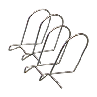 4 Chrome Draadmetalen Boekensteunen