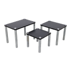 Nesting Tables In Chrome And Wood, Set/3 thumbnail 1