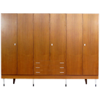 Grote Vintage Mid Century 6-deurs Kledingkast In Teak, 1960s thumbnail 1