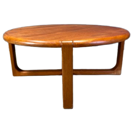Mid Century Solid Teak Scandinavian Coffee Table, 1970s 1