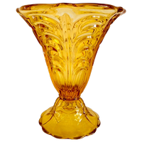 Artdeco Vaas Amber Glas 1930’S