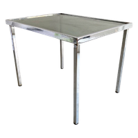 Chrome Bijzettafel Met Rookglazen Blad - Vintage