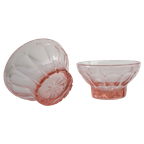 Set Van 9 Vintage Persglas Schaaltjes Roze, Art Deco thumbnail 1