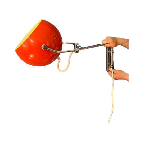 Rode Gepo Wandlamp - Eyeball Wandlamp - Mid Century Lamp 1