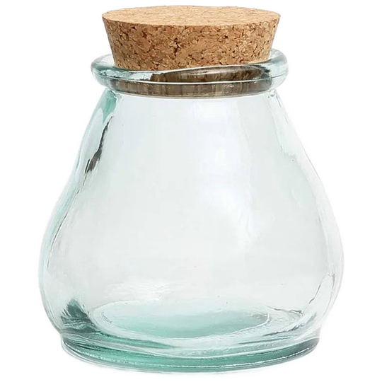 Bazar Bizar | De Belly Glazen Pot - Blauw - M 1
