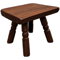 * Vol Teakhout Vintage Krukje Plantentafel Jaren 70 Brutalist