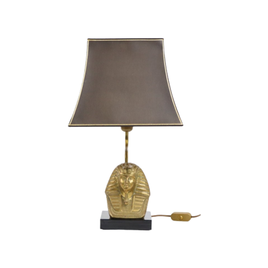 Vintage Messing Farao Lamp Hollywood Regency Massive België 1