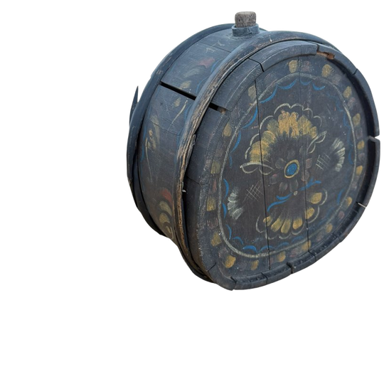 Antieke Zweedse Houten Veldfles Gedateerd 1773 – Handbeschilderde Folk Art Veldfles 1