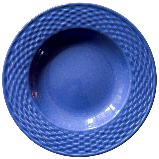 4x Vintage Diepe Borden Blauw / Paars 1