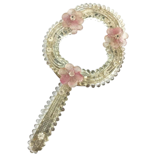 Murano Glas Oude Handspiegel 1