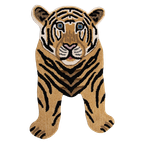 Vloerkleed Tijger 60x90 Cm Bruin Wol - Clayre En Eef - Dieren Tapijt thumbnail 1