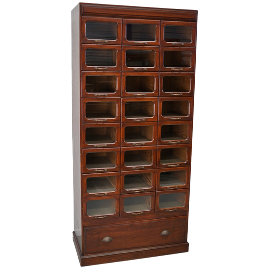 English Haberdashery Shop Cabinet With Glass Fronted Drawers, Circa 1930s 1