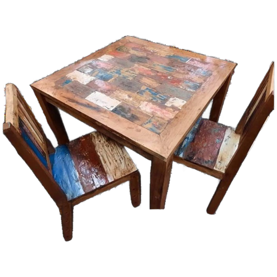 Mooie Eettafel Met 4 Bijpassende Stoelen Gemaakt Van Gerecyc 1