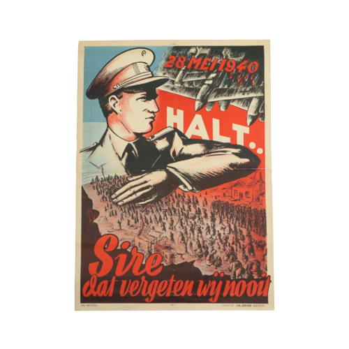 Gerestaureerde Affiche 28 Mei 1940 Halt Sire Dat Vergeten Wij Nooit