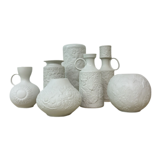 Set Of 7 German Bisque Vases Kaiser Bavaria , 1960S 1