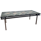 Mid Century Natuurstenen Tafel Met Zwevend Blad Design. thumbnail 1