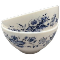 Set Arcopal Schaaltjes Blauw Bloemmotief 2 Stuks