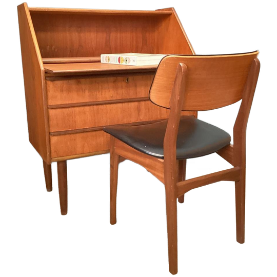 Secretaire, Teak Vintage Jaren 70 1