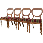 Set Van Vier Antiek Mahonie Eetkamerstoelen thumbnail 1