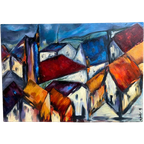 Abstract Olieverf Schilderij Van Cocky Holsbergen 70 X 100 thumbnail 1