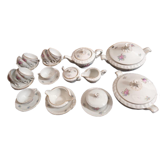 Antiek Klassiek Tsjechisch Bloemen Theeservies 1