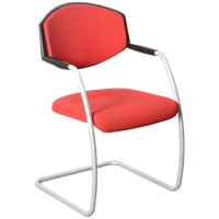 Giroflex Vergaderstoel, Rood, Sledeframe