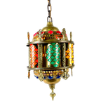 Arabian Hanging Pendant - Brass And Multicolored Pieces Of Plastic thumbnail 1