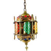 Arabian Hanging Pendant - Brass And Multicolored Pieces Of Plastic