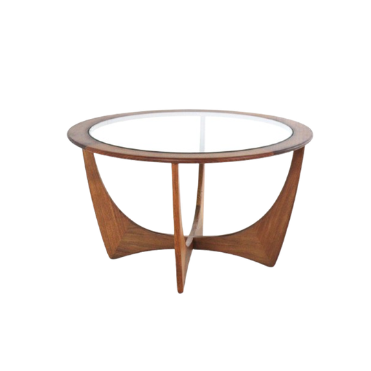 G-Plan Astro Ronde Salontafel Met Glas Vintage 'bellow' 1
