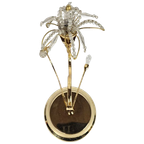 Hollywood Regency Stijl - Messing - Verguld - Kristal - Wandlamp - 80S thumbnail 1
