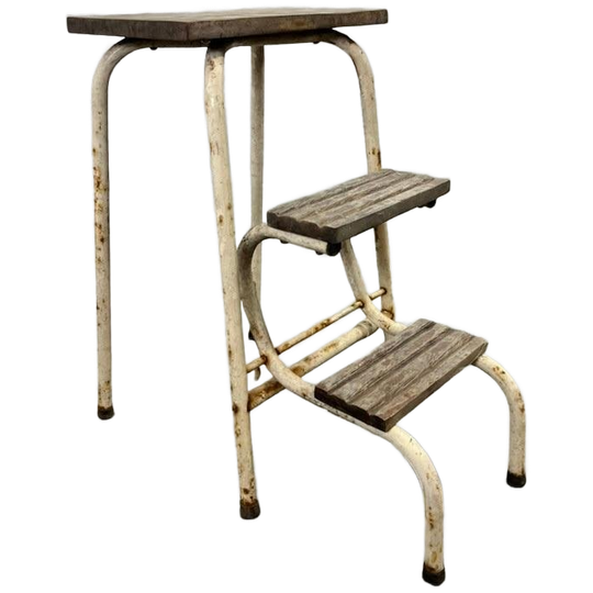 Vintage Inklapbaar Trapje / Opstapkruk / Keukenladdertje 1