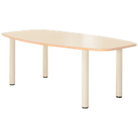Solidesk Kantinetafel, Ahorn Blad, 200 X 100 Cm, Ton Blad, Vaste Hoogte