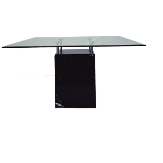 Vintage Eettafel Marmer Glas 1